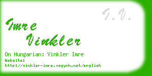 imre vinkler business card